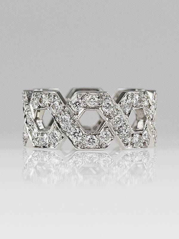 Tiffany & Co. Platinum and Diamond Hexagonal Link Eternity Band Ring Size 5.5