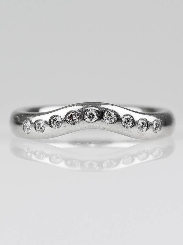 Tiffany & Co. Platinum and Diamond Elsa Peretti Ring Size 4.5