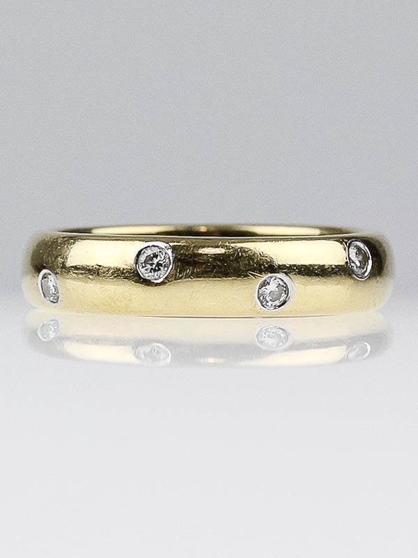 Tiffany & Co. Platinum and 18K Gold with Diamonds Etoile Band Ring Size 6.5