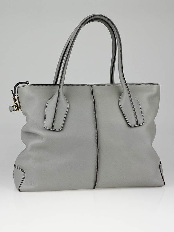 Tod's Grey Leather D-Styling Manici New Grande Tote Bag