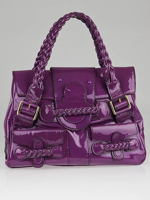 Valentino Purple Patent Leather Histoire Bag