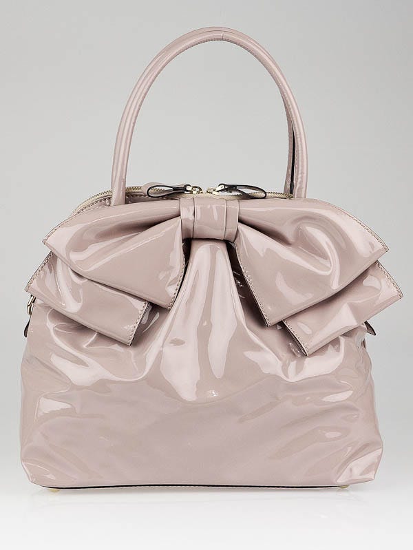 Tentacle Nuværende Sind Valentino Beige Coated Canvas Lucca Dome Bow Bag - Yoogi's Closet