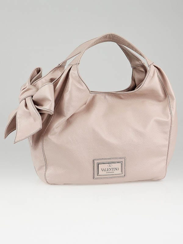 Valentino Garavani Petal Coated Canvas Small Nuage Bow Tote Bag