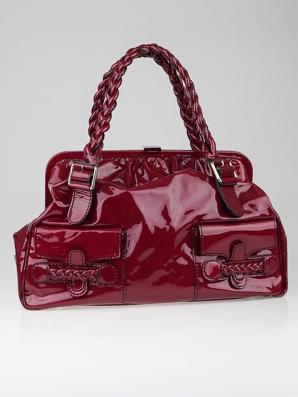 Valentino Ortensia Patent Leather Histoire Framed Tote Bag