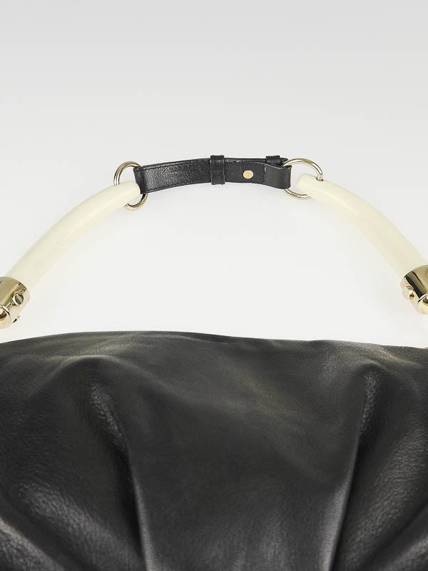 Yves Saint Laurent Black Denim Large Mombasa Horn Shoulder Bag - Yoogi's  Closet