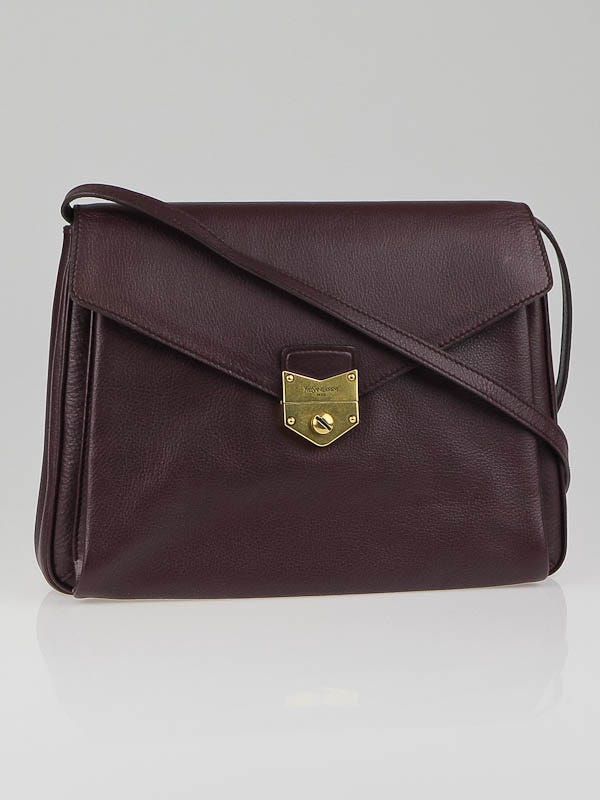 Yves Saint Laurent Dark Purple Leather Dandy Maxi Flap Bag 