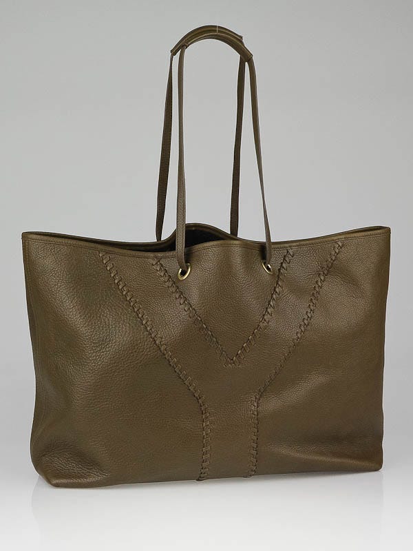 Yves Saint Laurent Brown Calfskin Leather Reversible Neo Double