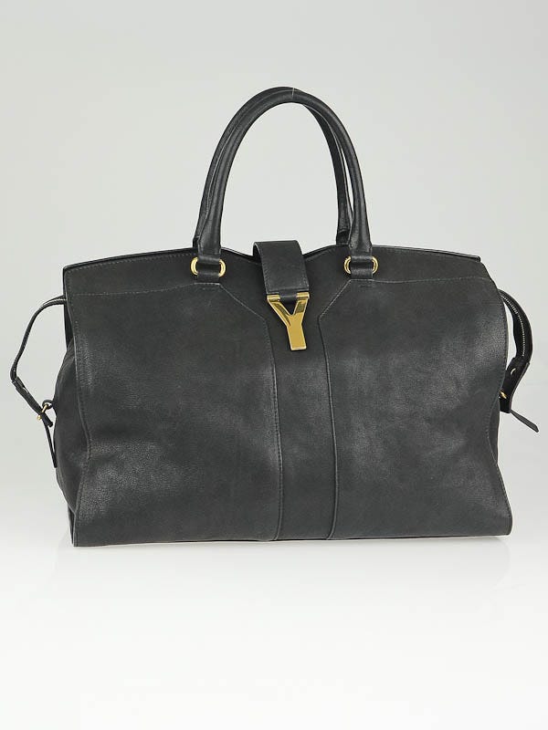 Yves Saint Laurent Black Leather Large Cabas Chyc Bag