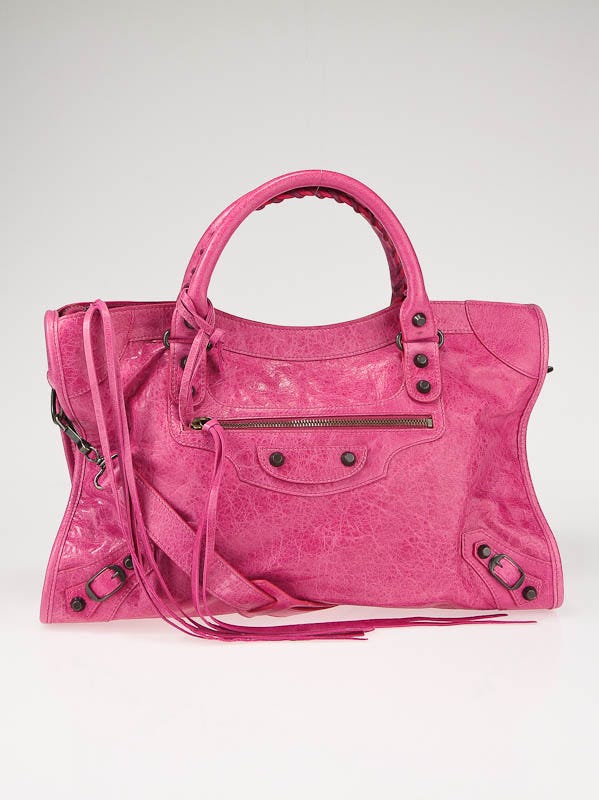 Balenciaga Sorbet Lambskin Motorcycle City Bag