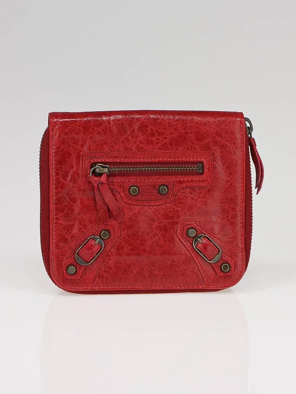 Balenciaga Rubisse Chevre Leather Motorcycle Compact Wallet