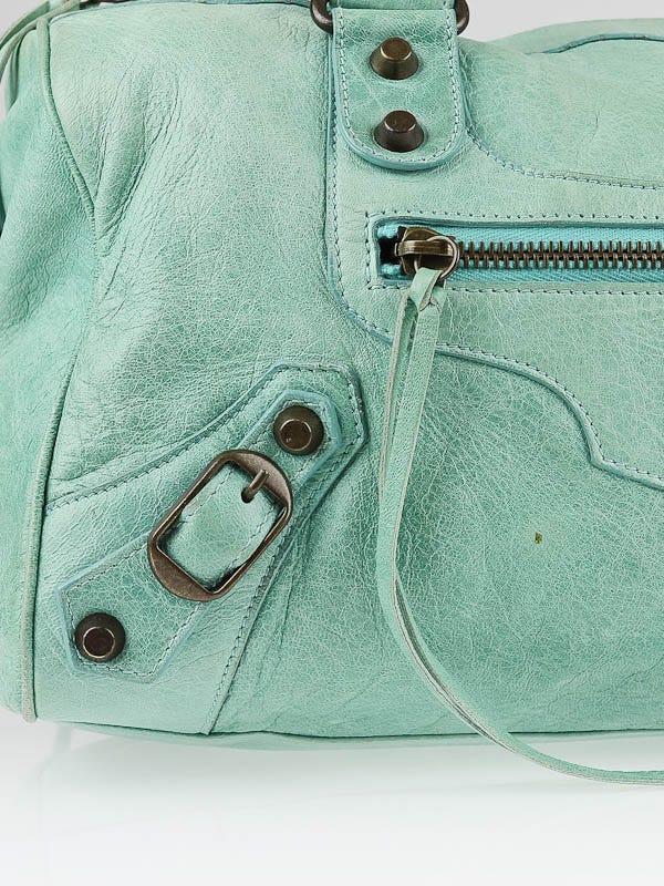 Balenciaga Turquoise Chevre Leather Twiggy Motorcycle Bag