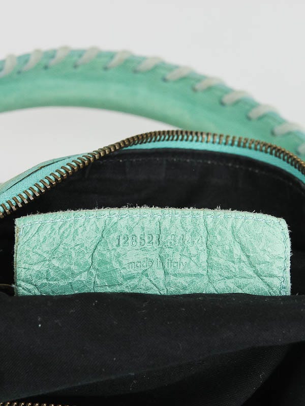 Balenciaga Turquoise Chevre Leather Twiggy Motorcycle Bag