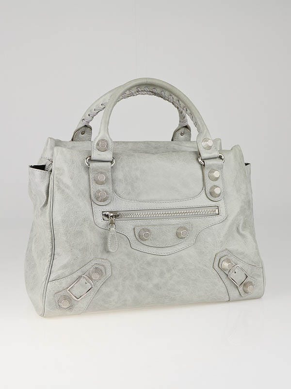 Balenciaga Argent Lambskin Leather Giant Silver Midday Bag