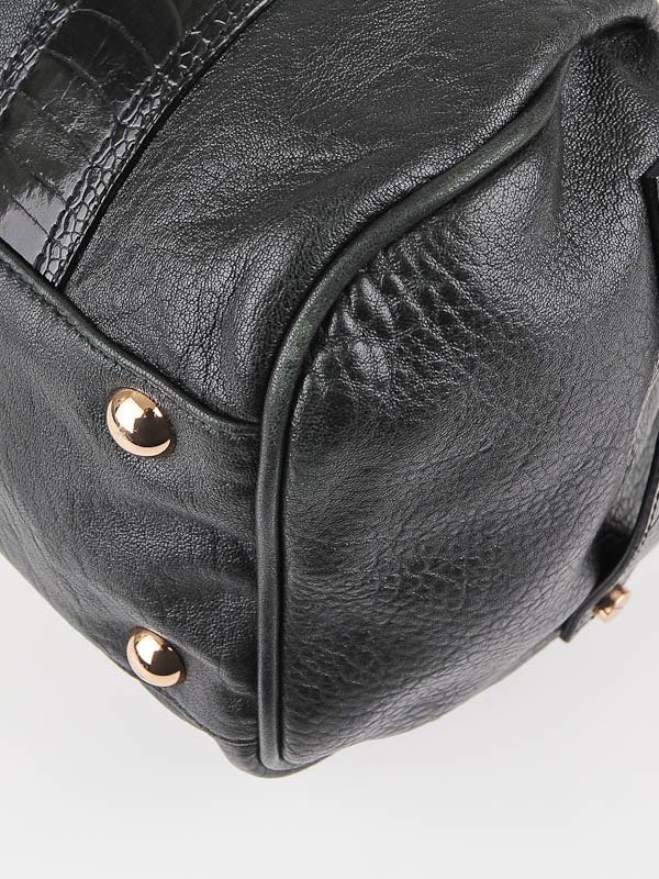 Balenciaga Black Lambskin Rose Gold with Ostrich Leg Trim Whistle