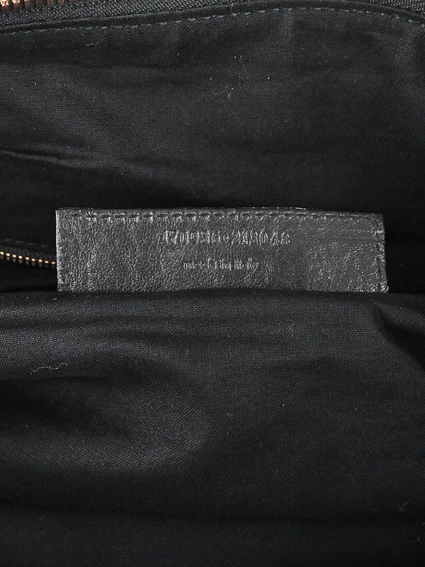 Balenciaga Black Lambskin Rose Gold with Ostrich Leg Trim