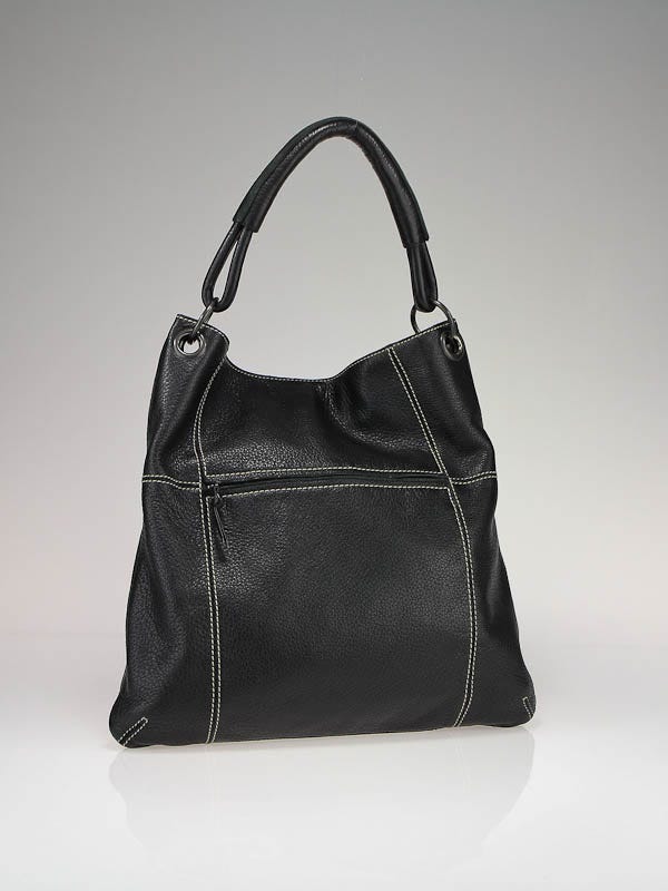 Bottega Veneta Black Cervo Leather Shoulder Bag