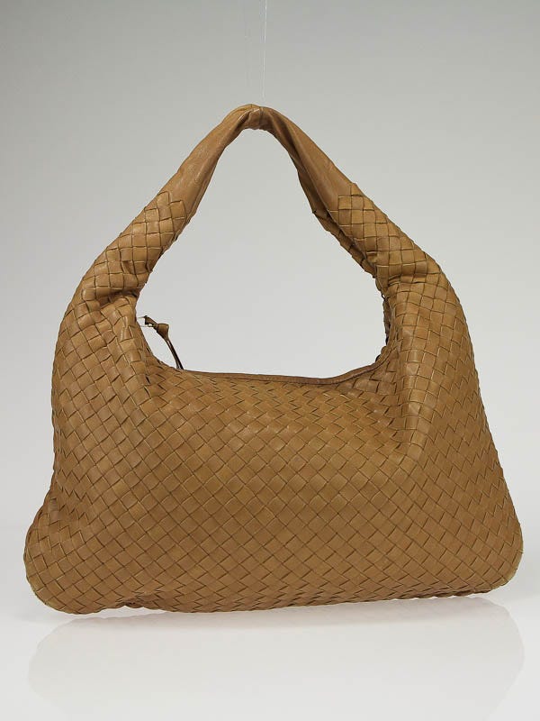 Bottega Veneta Walnut Woven Leather Medium Hobo Bag