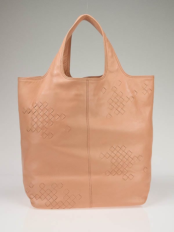 Bottega Veneta Peach Leather Regent Tote Bag