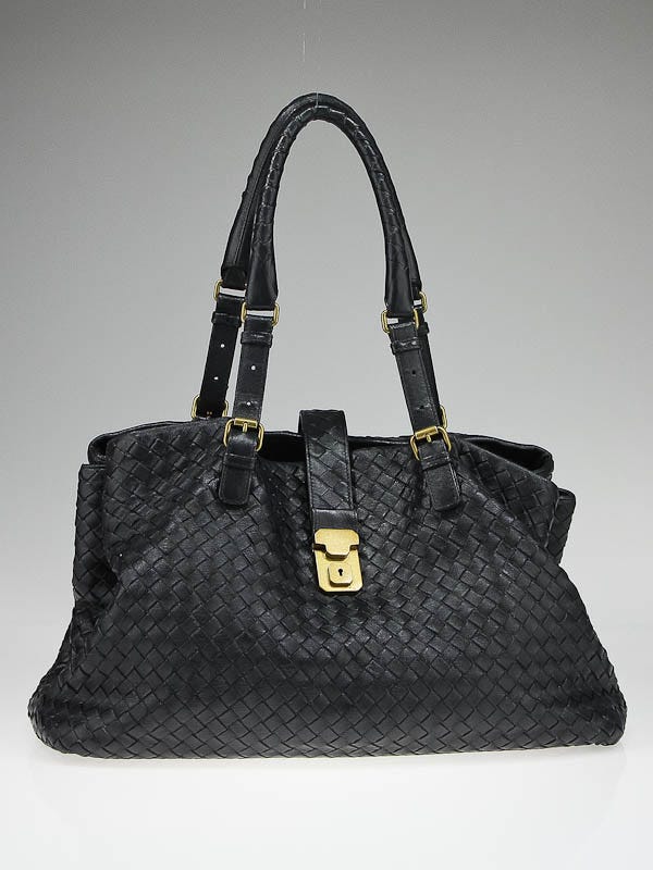 Bottega Veneta Iron Woven Nappa Leather Roma Bag