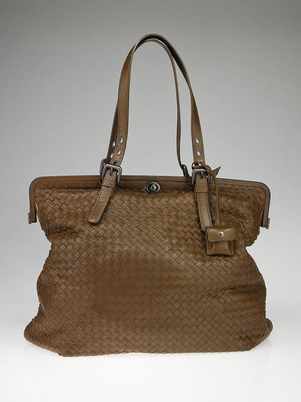 Bottega Veneta Tan Woven Leather Tote Bag