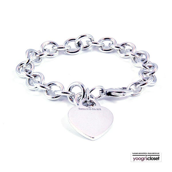 Tiffany & Co. Silver Heart Tag Charm Bracelet-1