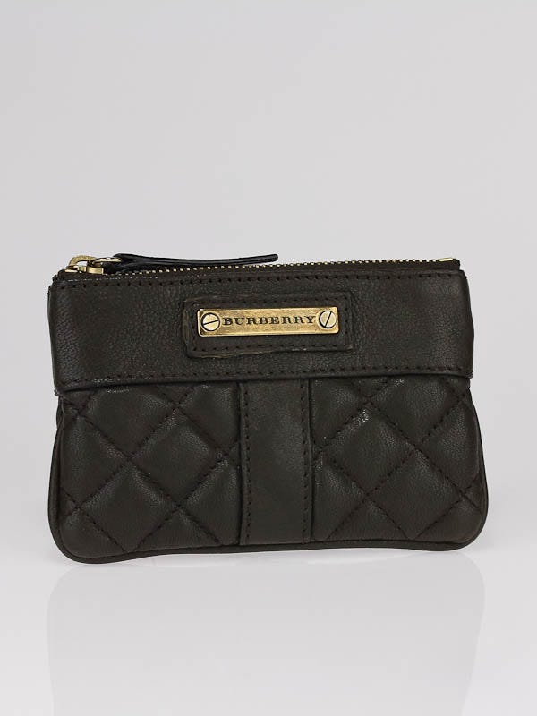 Burberry Tobacco Quilted Leather Wallet Coin Purse