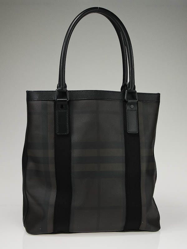 Burberry Smoked Check Coated Canvas Medium Portrait Tote Bag