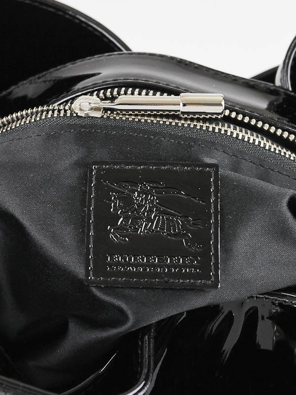 BURBERRY Black Quilted Patent Leather Beaton Tote Bag - Sale