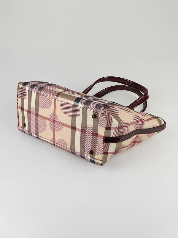 Burberry Supernova Check Canvas Heart Tote Bag | Yoogi's Closet