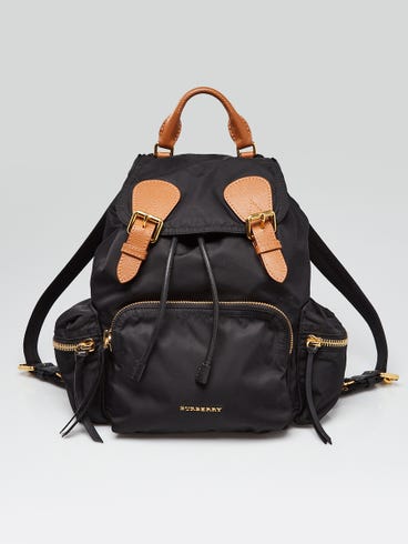 burberry men's rucksack leather- trim nylon backpack Small Technical & Leather Black ensuring that essentials are kept secure and accessible Burberry Black Nylon Medium Rucksack