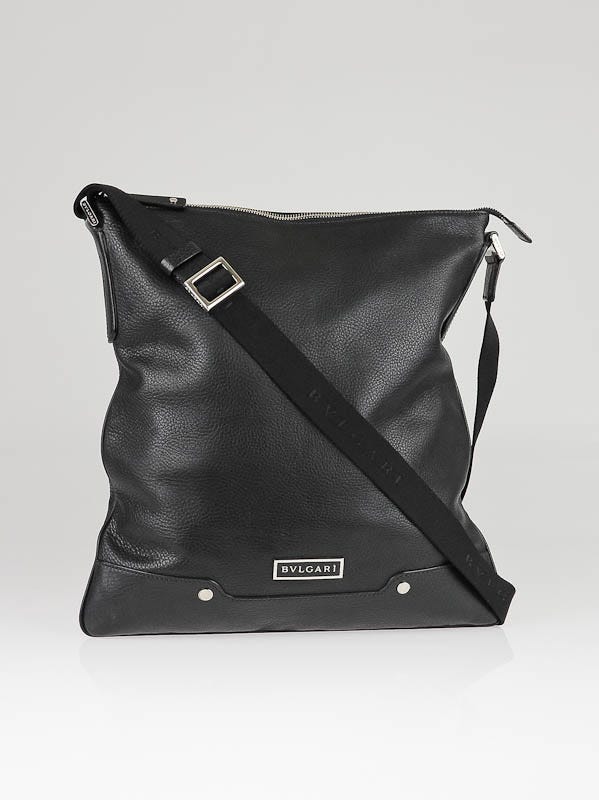 Bvlgari Nylon Leather-Trimmed Shoulder Bag - Black Shoulder Bags