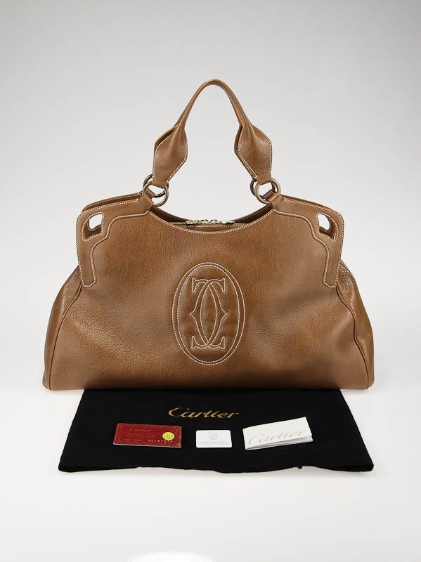 バッグ Cartier Cartier Tan Leather Marcello De Cartier Large Bag | Yoogi's Closet