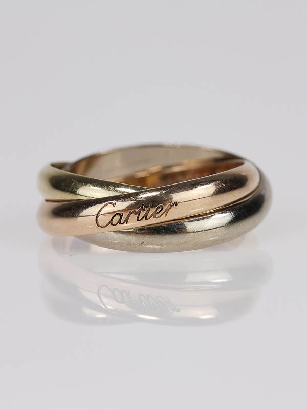 Cartier 18k Gold Classic Trinity Tri-Color Ring Size 9