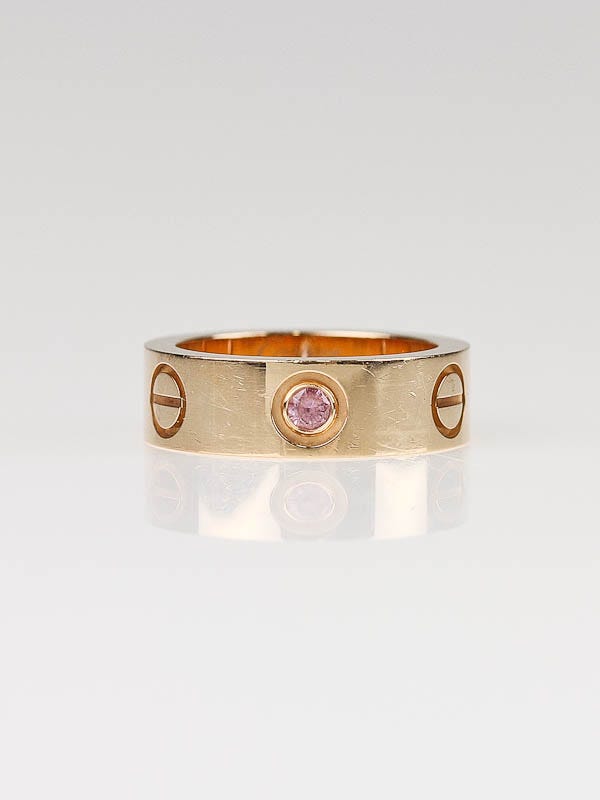 Cartier 18k Pink Gold and Sapphire LOVE Ring Size 4