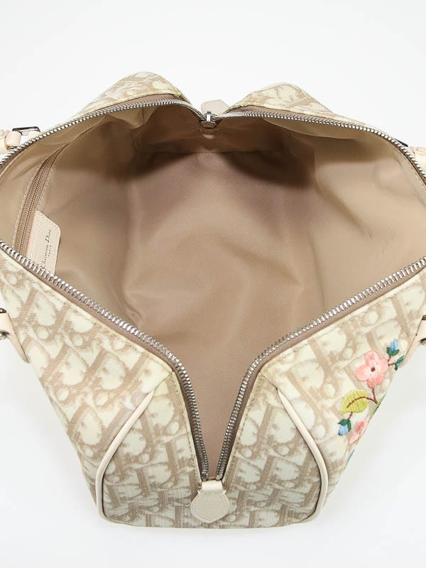 Christian Dior Beige Diorissimo Embroidered Flowers Small