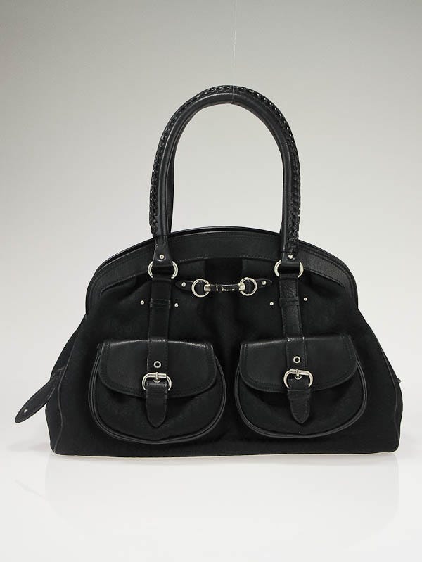 Christian Dior Black Diorissimo 'My Dior' Large Frame Pocket