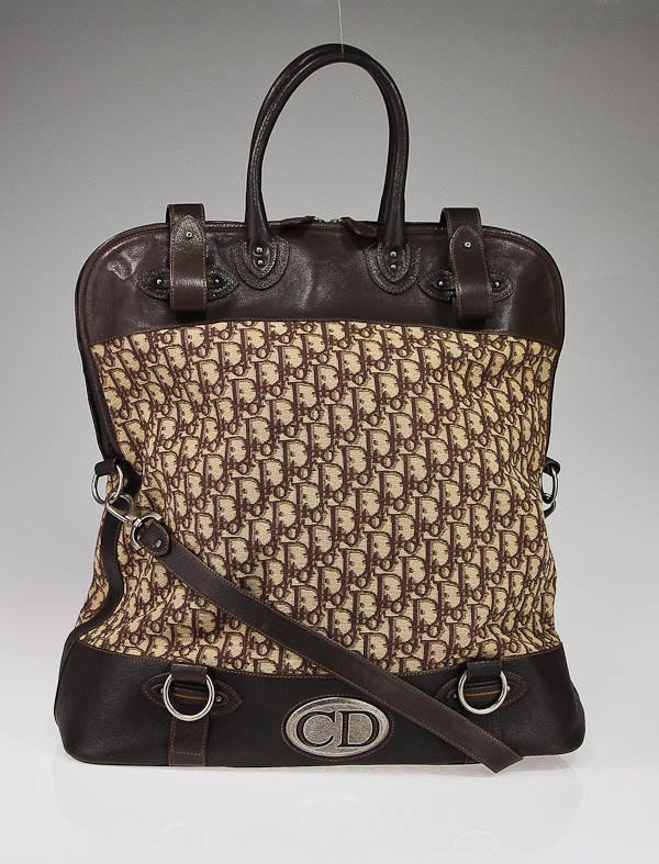 Christian Dior Brown Diorissimo Weekender Travel Bag