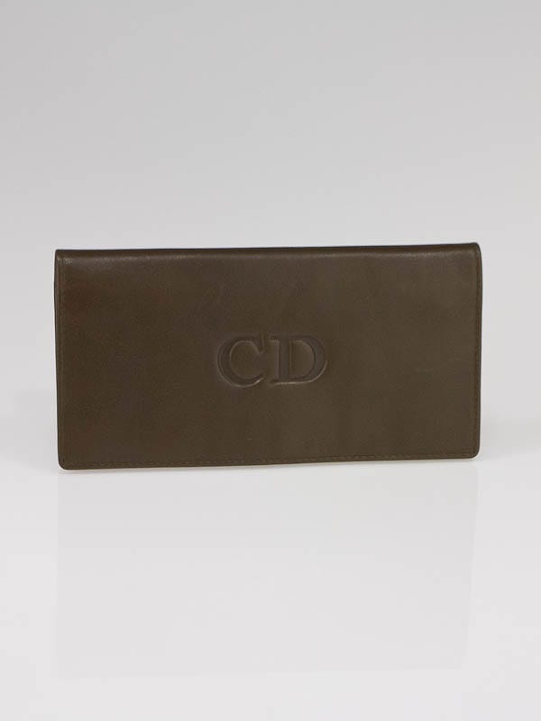 Christian Dior Brown Leather Long Bi-Fold Wallet