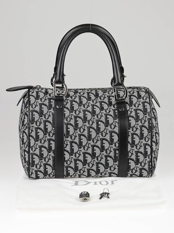 バッグ Christian Dior Boston Bag Ethnic Line Christian Dior Blue Oblique Vintage Boston Bag ○ Labellov