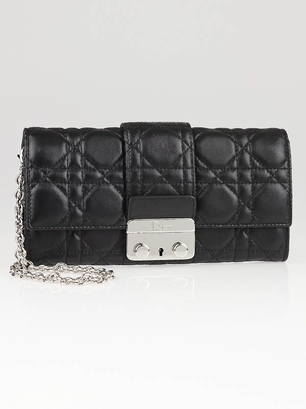 Christian Dior zippy clutch cannage lambskin leather handbag