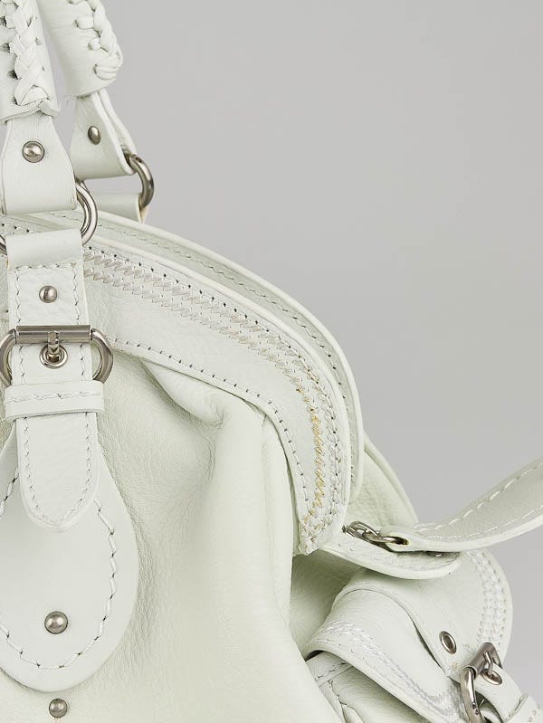 Christian Dior White Leather My Dior Frame Large Satchel Bag