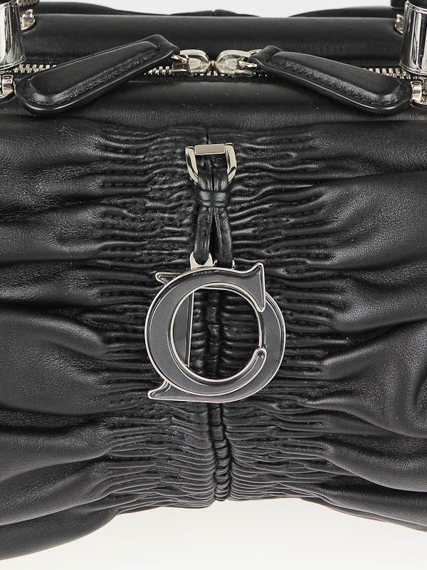 Christian Dior Black Leather Karenina East/West Satchel Bag