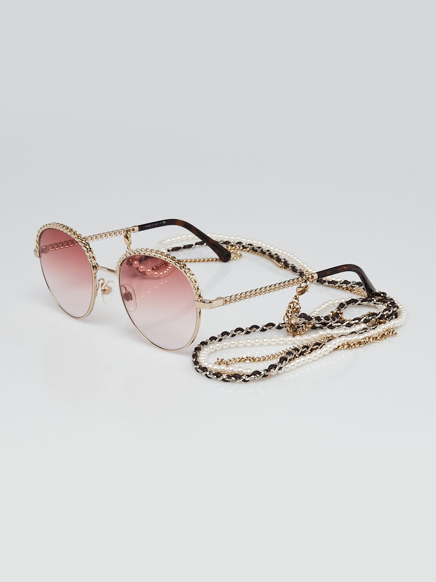 Chanel Goldtone Metal Frame Gradient Tint Pantos Sunglasses- 2184