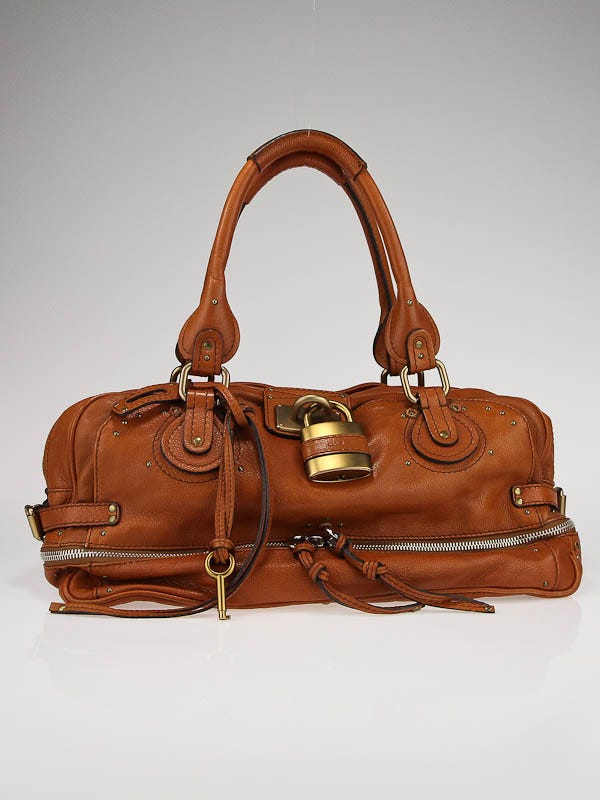 Chloe Whiskey Leather East/West Paddington Zippy Satchel Bag