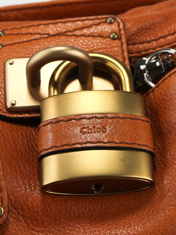Chloe Whiskey Leather East/West Paddington Zippy Satchel Bag