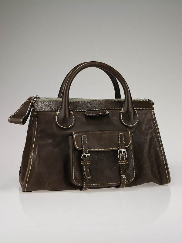 Chloe Brown Edith Leather Satchel Bag
