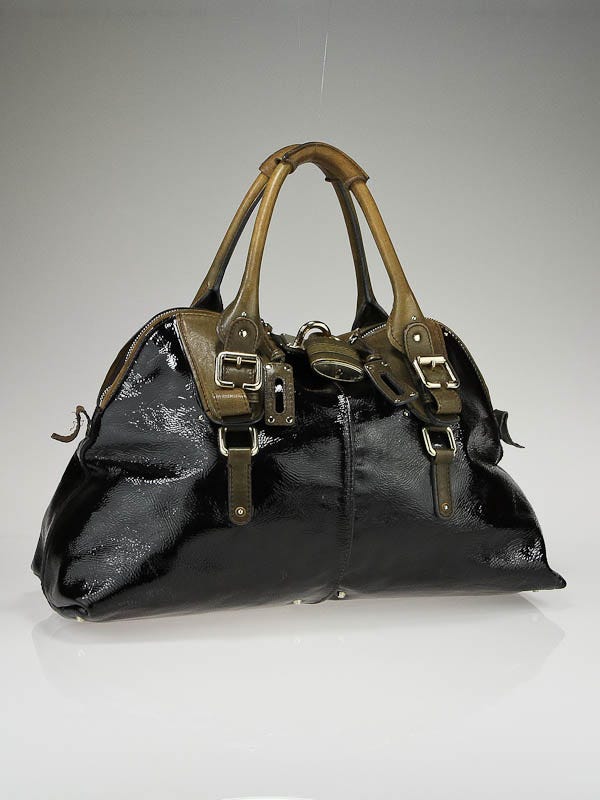 Chloe Black Patent Leather Large Dome Paddington Bag