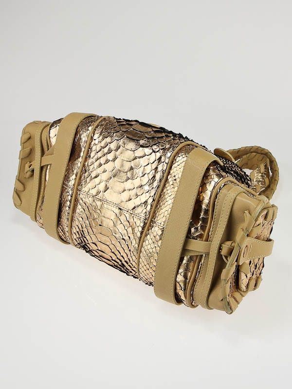 バッグ Chloe Silverado Python Leather Handbag Chloe Silverado Metallic Python Bag – Chomp Chomp Vintage