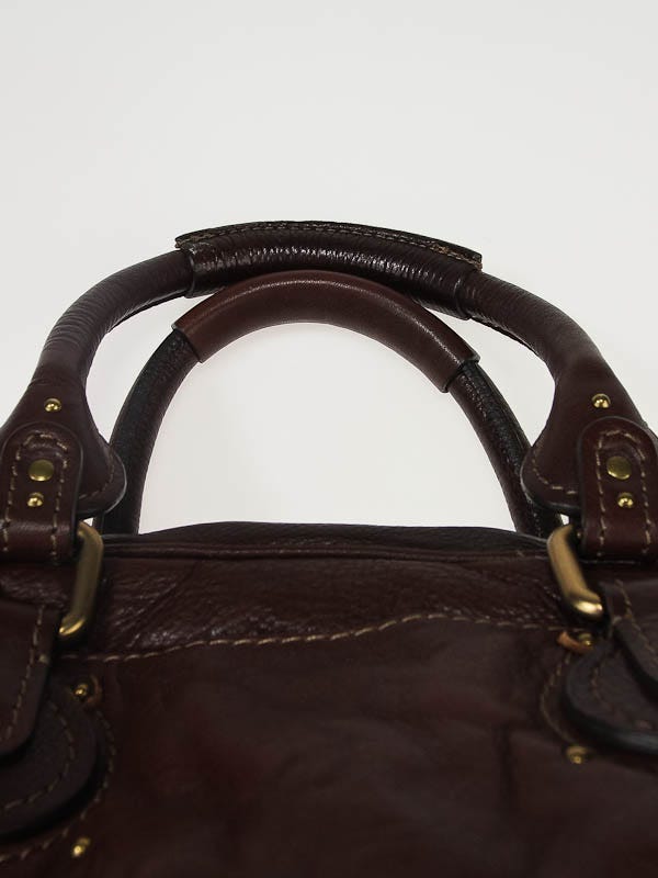 Chloé Paddington Bag brown Chloé Paddington Brown Leather Handbag 03-05-53 Lock Studs