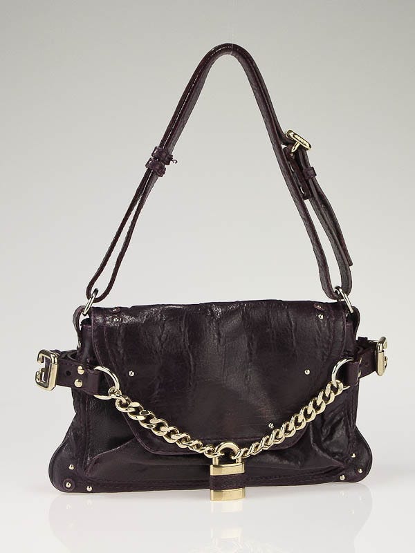 Chloe Purple Leather Capsule Paddington Small Shoulder Bag